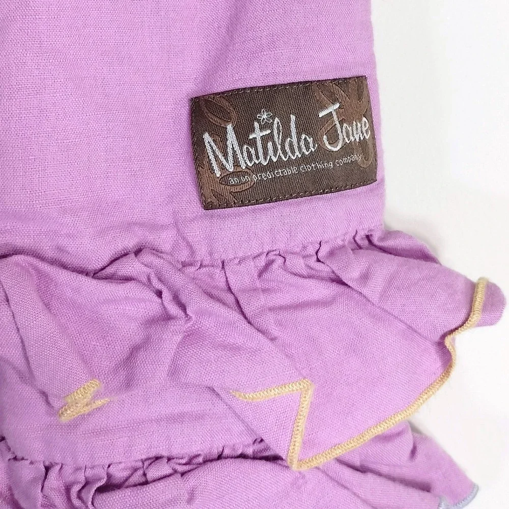 Matilda Jane Purple Ruffle Pants; Girls Size 10 Elastic Waist Tiered Ruffles